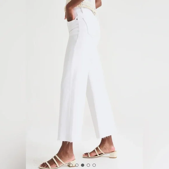 Splendid High Waist Wide Leg Crop Jean size 26 raw hem NWT - Picture 3 of 14